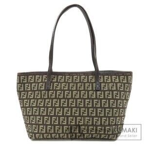 Fendi Zucchino Tote Bag Canvas Leather